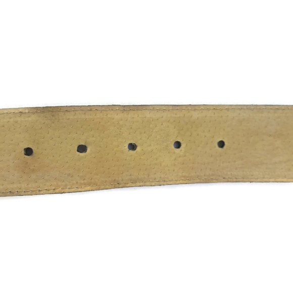 Leather Belt Wide Antique Silver Round Buckle L - Picture 5 of 6